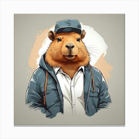 Dude Capybara Canvas Print