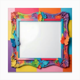 Colorful Frame On A Colorful Wall Canvas Print