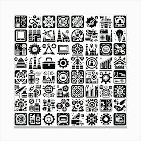 Business Icons Vector Canvas Print