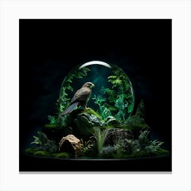 Glass bird with nature Canvas Print