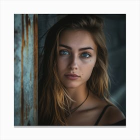 Portrait Of A Girl With Blue Eyes 1 Canvas Print