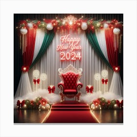 Happy New Year 2024A Canvas Print