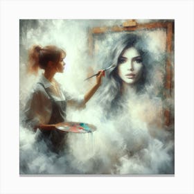 Woman In The Air Canvas Print