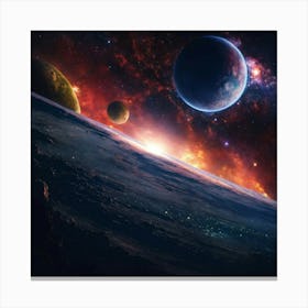 Planets In Space Canvas Print