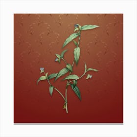 Vintage Tagblume Botanical on Falu Red Pattern n.0163 Canvas Print