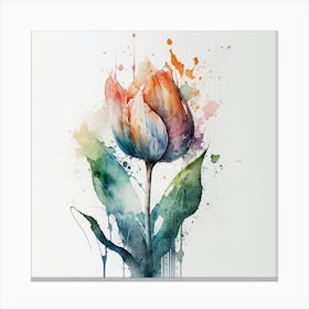 Watercolor Flower Abstract Design Canvas Print
