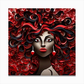 Black Woman With Curly Hair Canvas Print