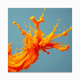 Orange Liquid Splash Canvas Print