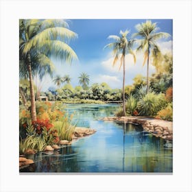 AI Tranquil Tides Canvas Print