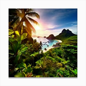 Travel Relaxation Adventure Beach Exploration Leisure Tropical Getaway Scenic Sightseeing (3) Canvas Print