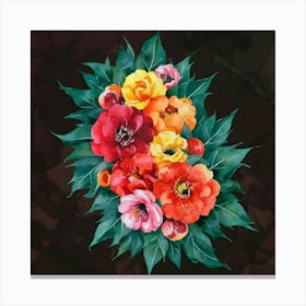 A Stunning Watercolor Painting Of Vibrant Flower (5) Canvas Print