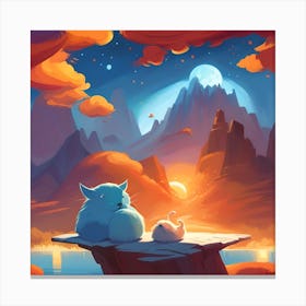 Fox In The Sky Canvas Print