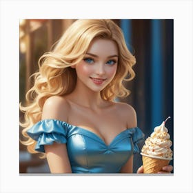 Ice Cream Girl 6 Canvas Print