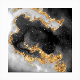 100 Nebulas in Space with Stars Abstract in Black and Gold n.030 Canvas Print