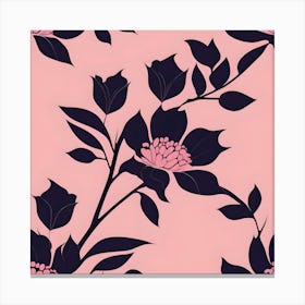 Pink and Dark Purple Flowering Branches Canvas Print