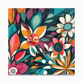 Abstract Floral Pattern 3 Canvas Print