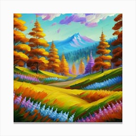 Magnificent forest meadows oil painting abstract painting art Canvas Print