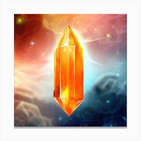 Golden Crystal In Space Canvas Print