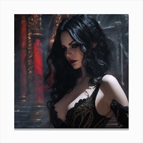 Vampire Gothic Woman Canvas Print