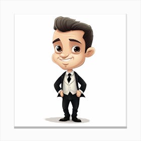 Cartoon Man In A Suit Canvas Print