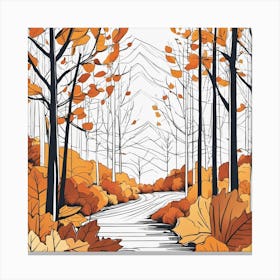 Autumn Forest Road Canvas Print