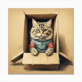 Cat In A Box 27 Canvas Print