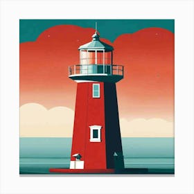 Red Lighthouse Canvas Print