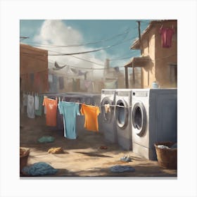 Laundry Scene Canvas Print
