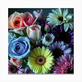 Colorful Flowers Bouquet Canvas Print