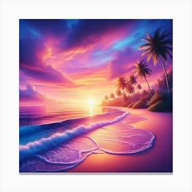 Sunset At The Beach 4 Canvas Print