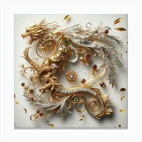 Dragon With Jewels Canvas Print