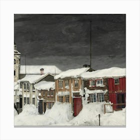 Town In Winter Canvas Print