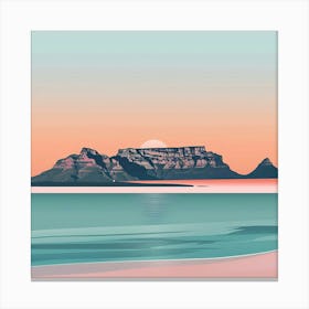 A Table Mountain In Cape Town Minimal Illustrati 1720033756 2 Canvas Print