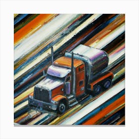 Semi Truck oil painting abstract painting art Canvas Print