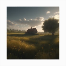 Sunset In A Field 6 Canvas Print