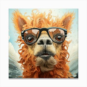 Llama With Glasses 1 Canvas Print