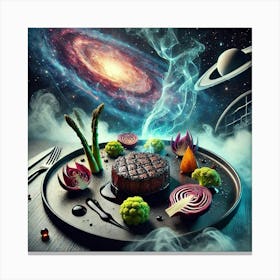 Void Seared Nebula Steak Canvas Print