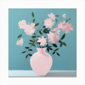 Florale Rosa Blumen Vase Canvas Print