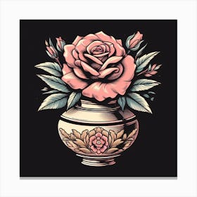 Roses In A Vase 6 Canvas Print