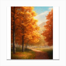 Autumn Trees In The Park Canvas Print