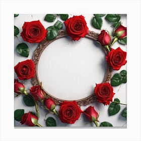 Frame With Roses 25 Canvas Print