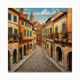 Cobblestone Street 3 Canvas Print