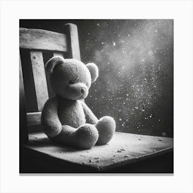 Teddy Bear Sitting On A Chair Canvas Print