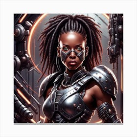 Black Girl In Armor Canvas Print