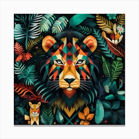 Lion In The Jungle 7 Canvas Print