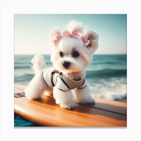Fuffy Goes Paddle Boarding 1 Canvas Print