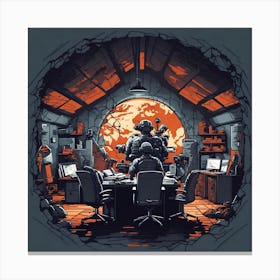 Office Of The Future War Room Canvas Print