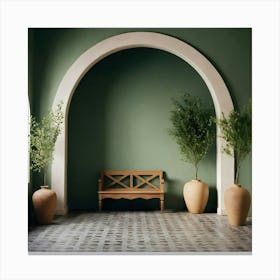 Green Hallway Canvas Print