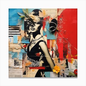Collage, Mixed Media Canvas Print