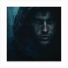 Dark Man In Hood Canvas Print